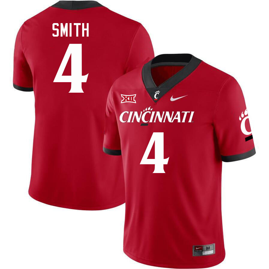 Cincinnati Bearcats #4 Tyrin Smith College Football Jerseys Stitched-Red